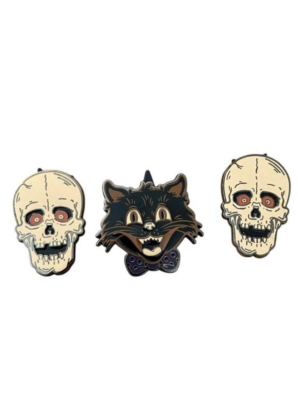 Universal Studios Halloween Horror Nights Lil Boo Pin Set Cat Skeleton Skull 3